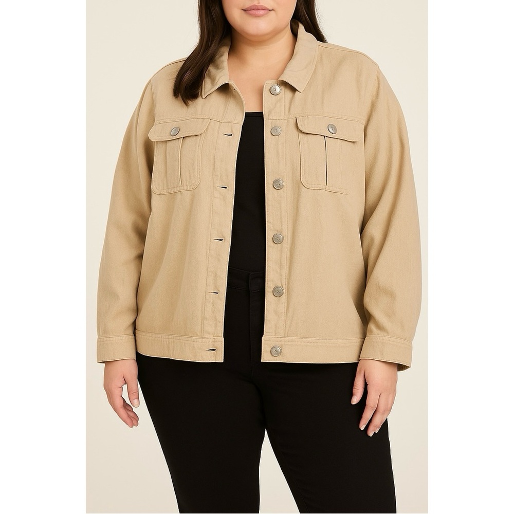 MARC New York Tan Beige Linen Lightweight Safari Utility Jacket Chore Coat 3X